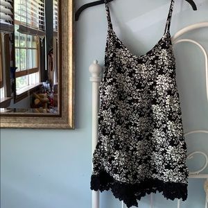 Black & White Floral Romper
